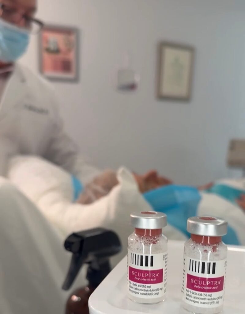 Close-up of aesthetic procedure focused on improving skin texture and tone